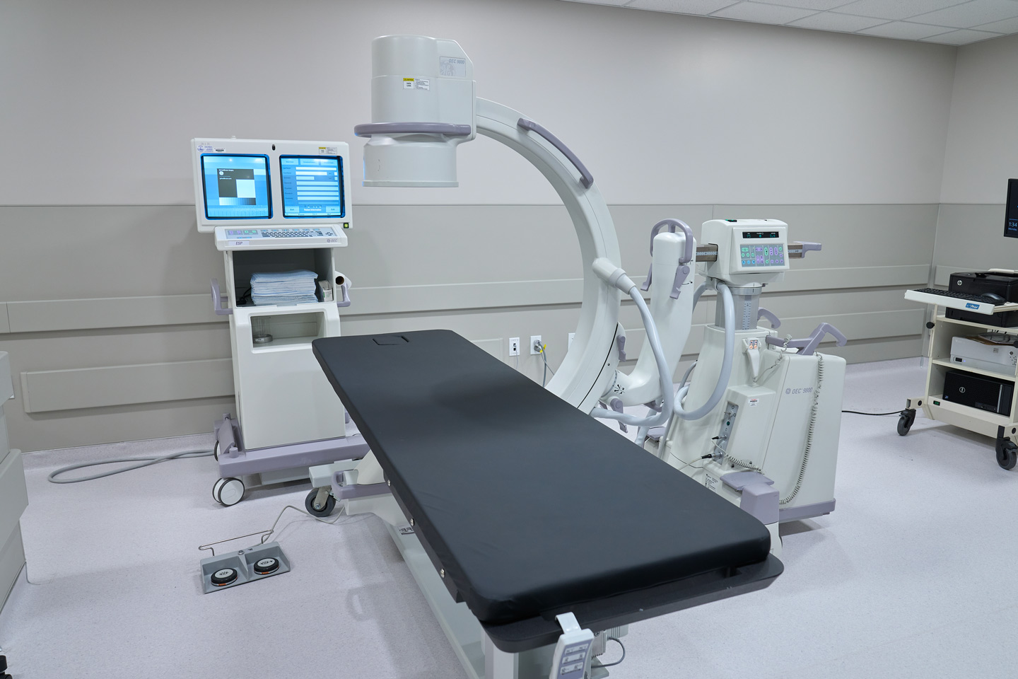 Medical equipment in an exam room.