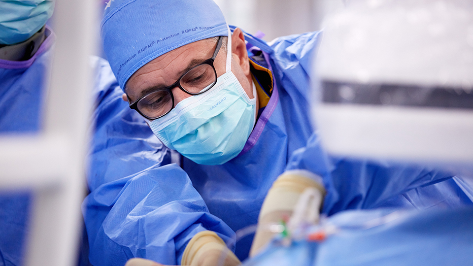 Surgeon Performs a Transcatheter Procedure