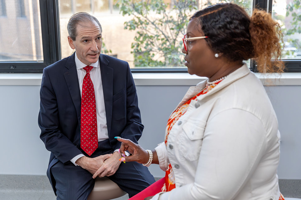 Surgeon Dr. John D. Allendorf and nurse Candice James