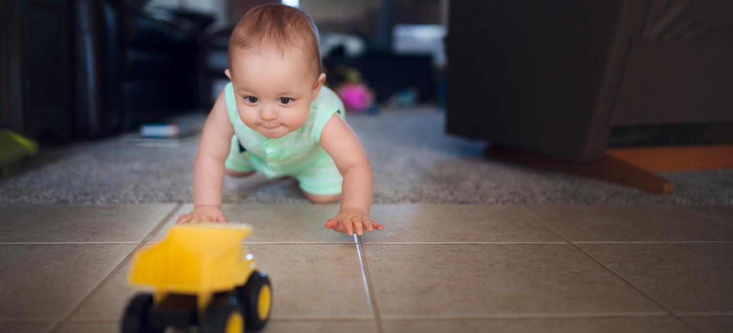 Baby Crawls Toward a Toy