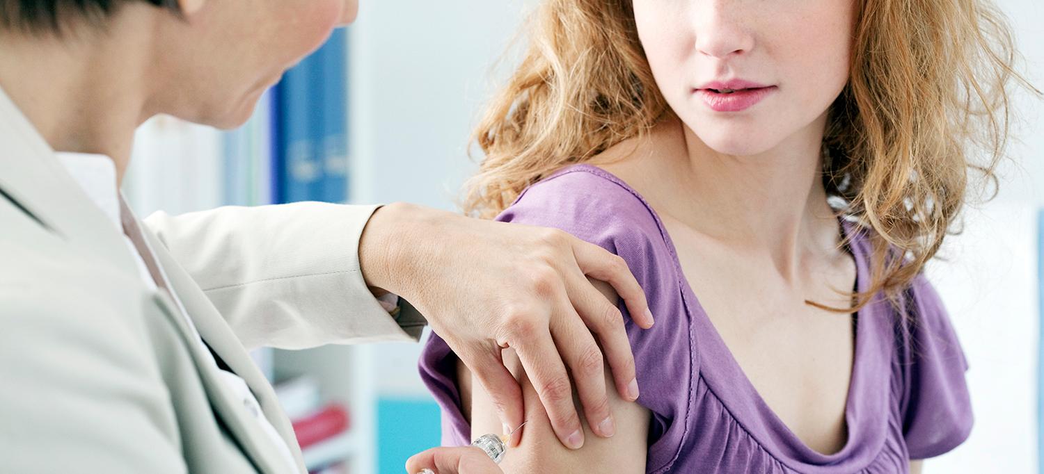 Patient Receives HPV Vaccine