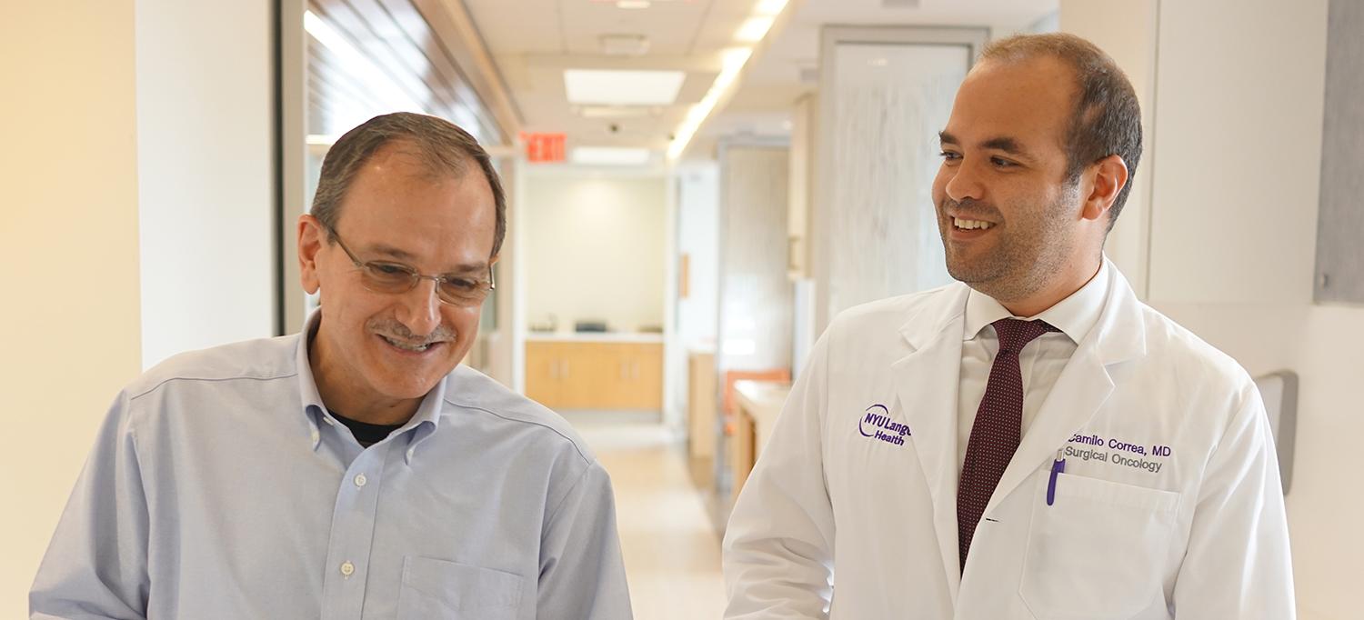 Patient Louis Battaglia and Dr. Camilo Correa