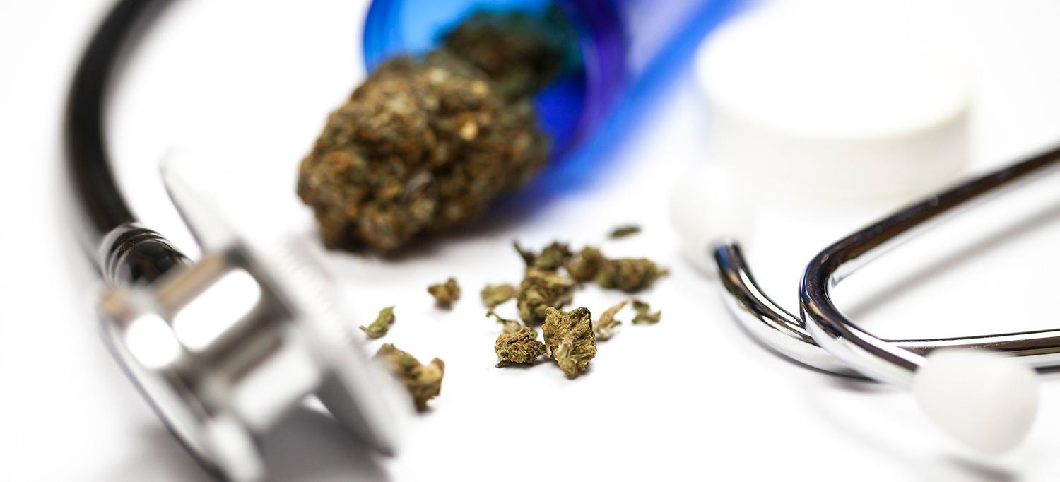 Medical Marijuana Surrounded by a Stethoscope