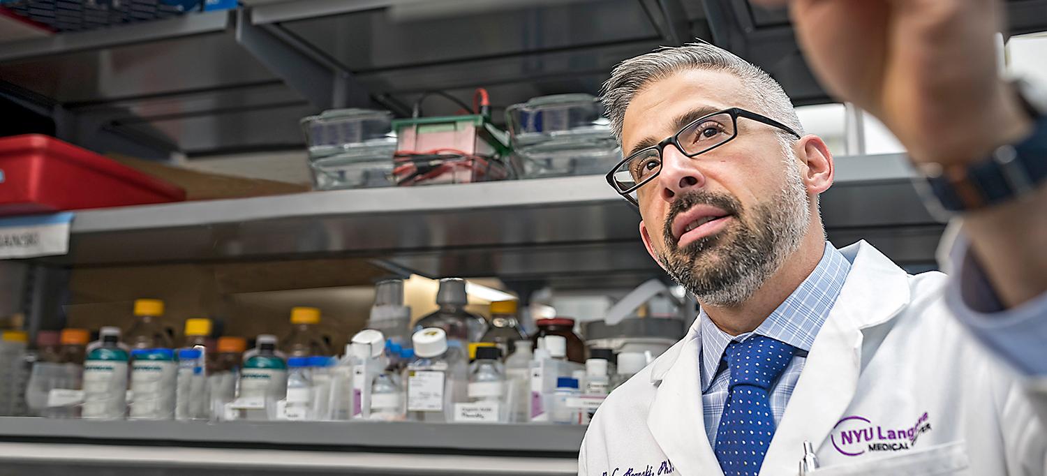 Dr. Ryan C. Branski Examining Blots in Lab