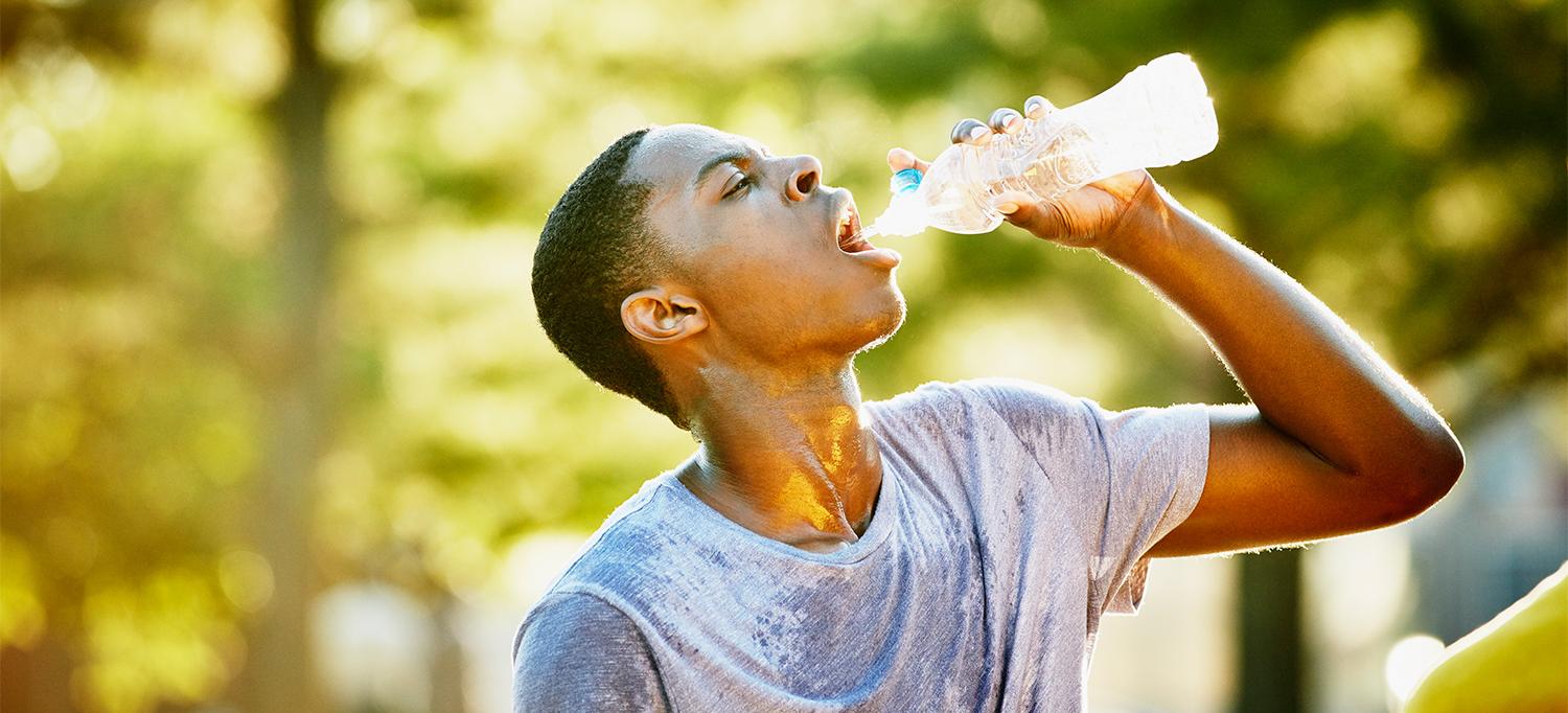 Sweaty Person Drinking Water