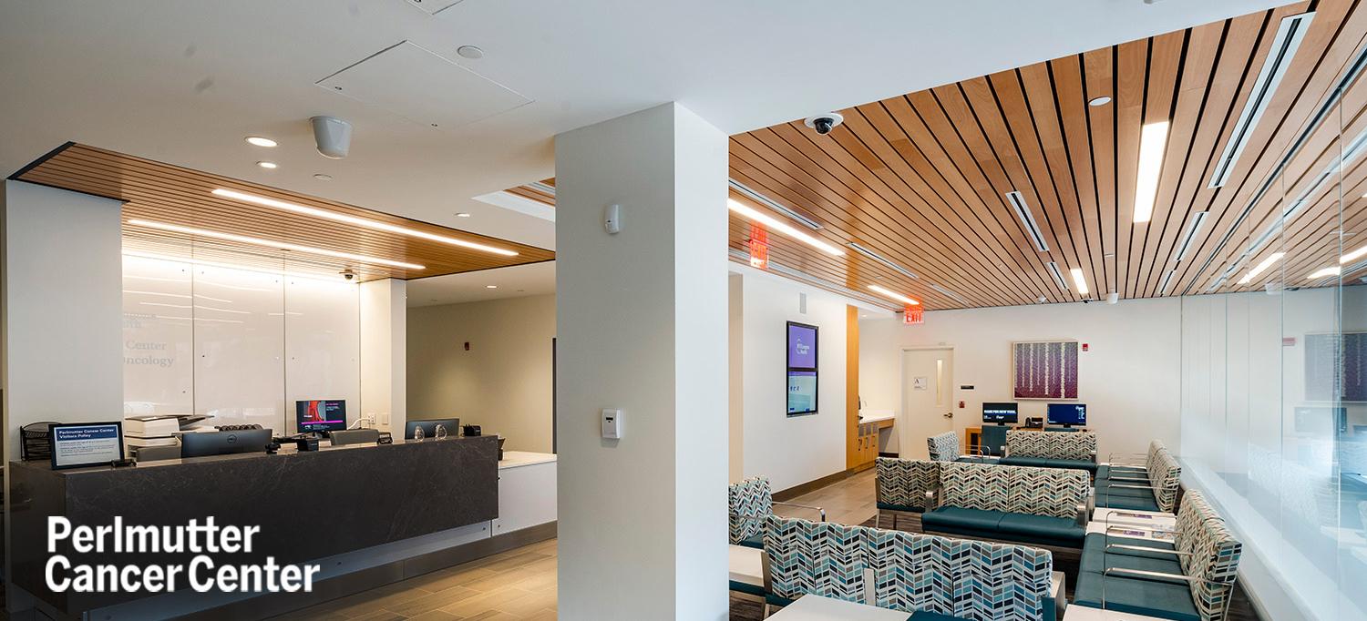 Perlmutter Cancer Center—Sunset Park Reception Desk and Waiting Area