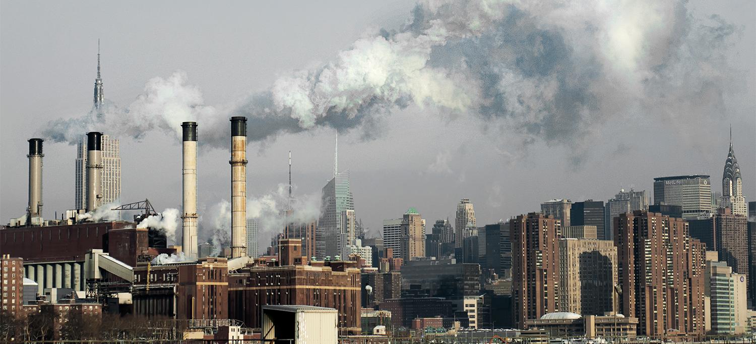 Air Pollution in New York City Skyline