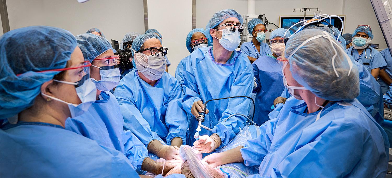 Pediatric Surgical Team Performing Operation