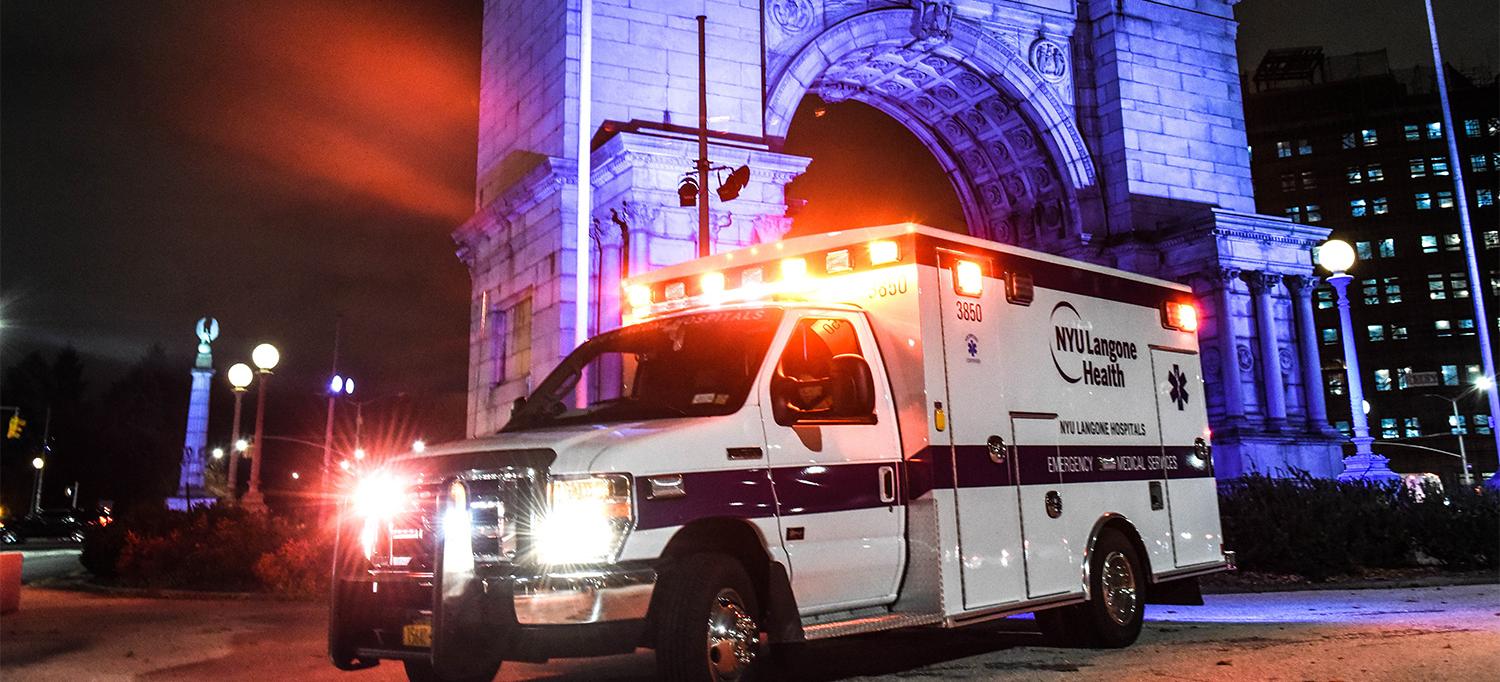 NYU Langone Ambulance in Front of Grand Army Plaza, Brooklyn