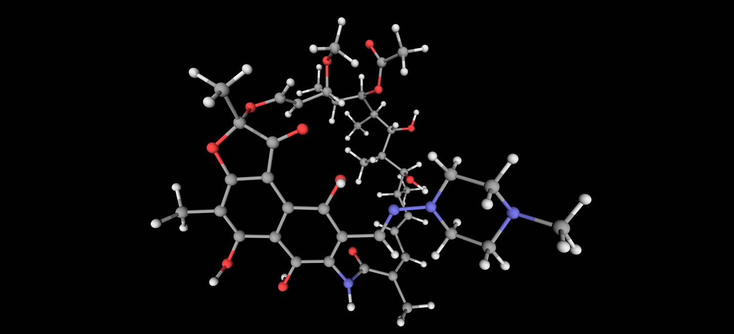 Model of rifampicin drug molecule