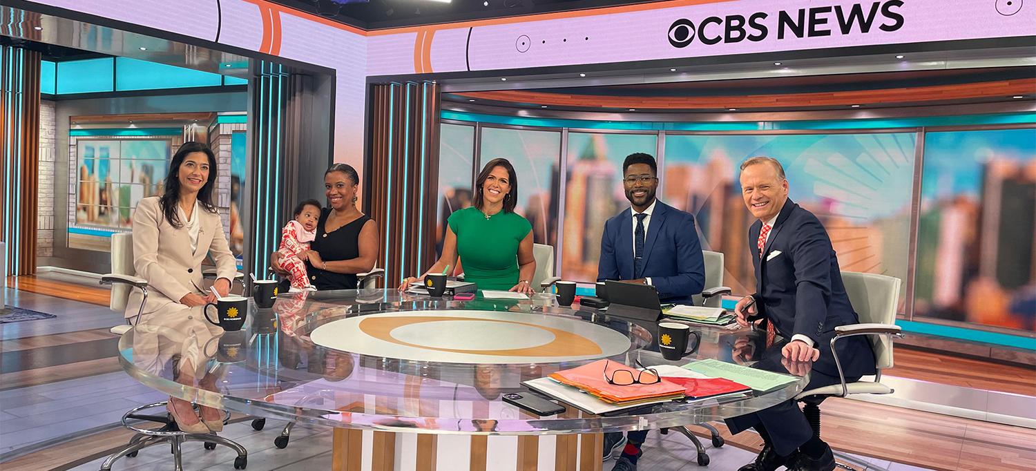 Bettina Celestin, Her Daughter Eloise, and Dr. Shirazian and Cast Members on the CBS Mornings Set