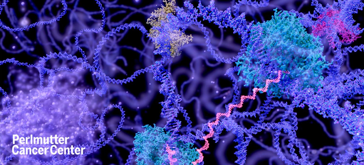 Computer illustration of DNA transcription