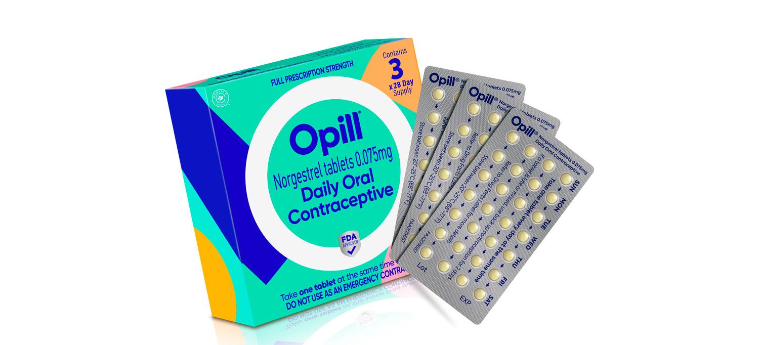 Opill box and pill blister packs