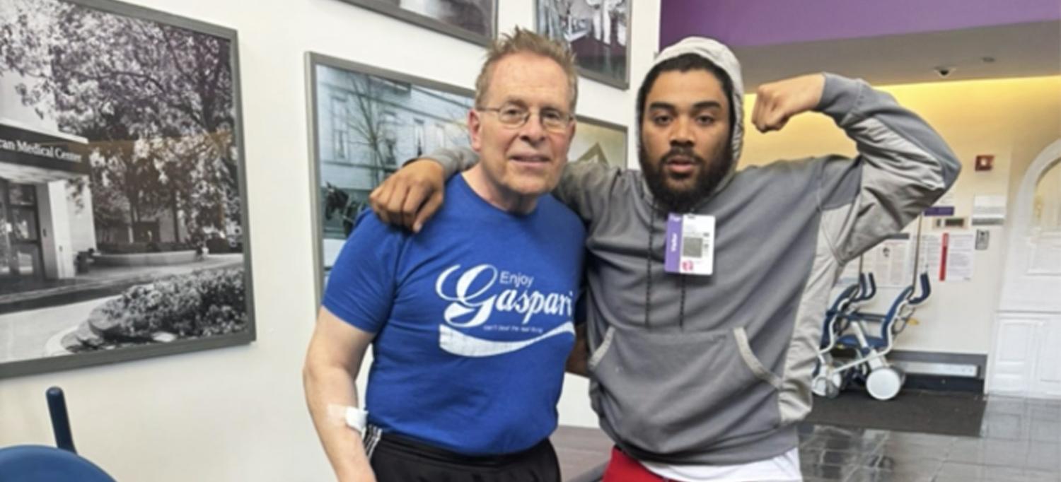 Richard Sabbagh stands next to his son Robert.