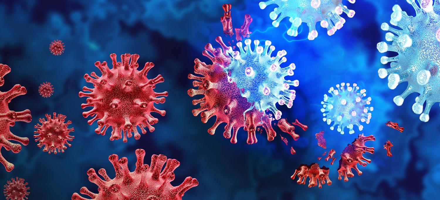 Illustration of a mutating virus