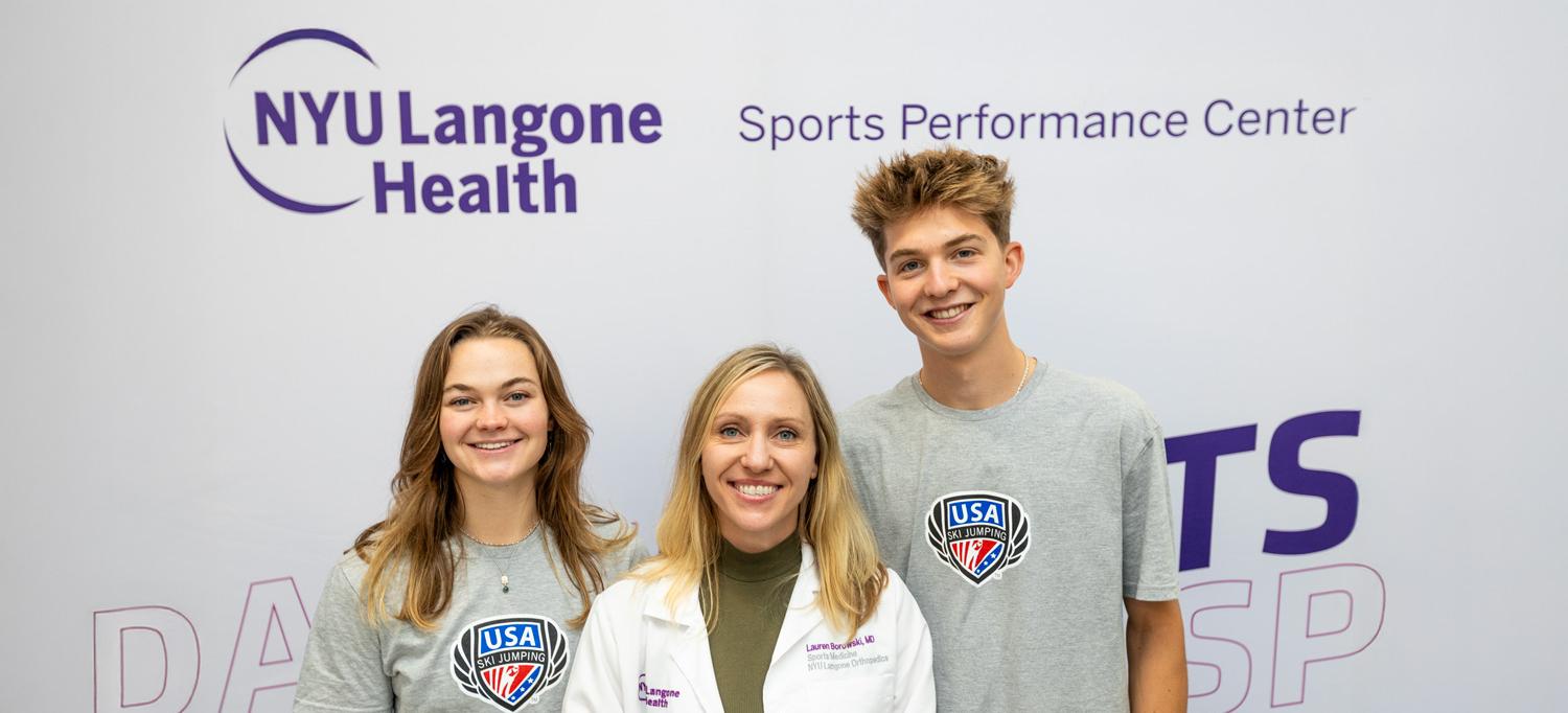 Dr. Lauren Borowski with elite athletes