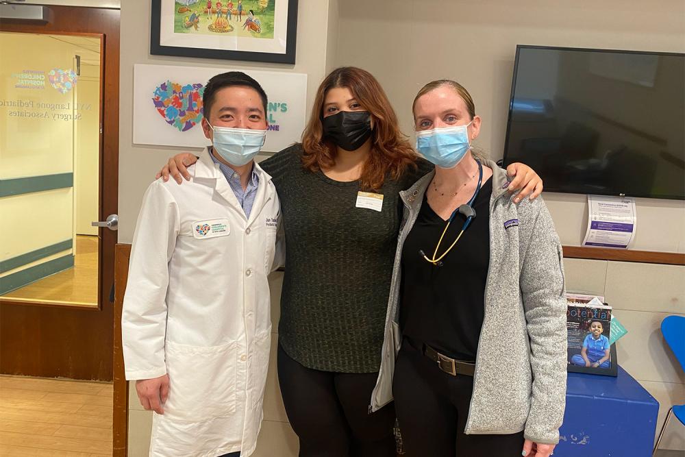 Dr. Jun Tashiro, Mariana Castrillon, and Nurse Practitioner Elizabeth A. Jehle