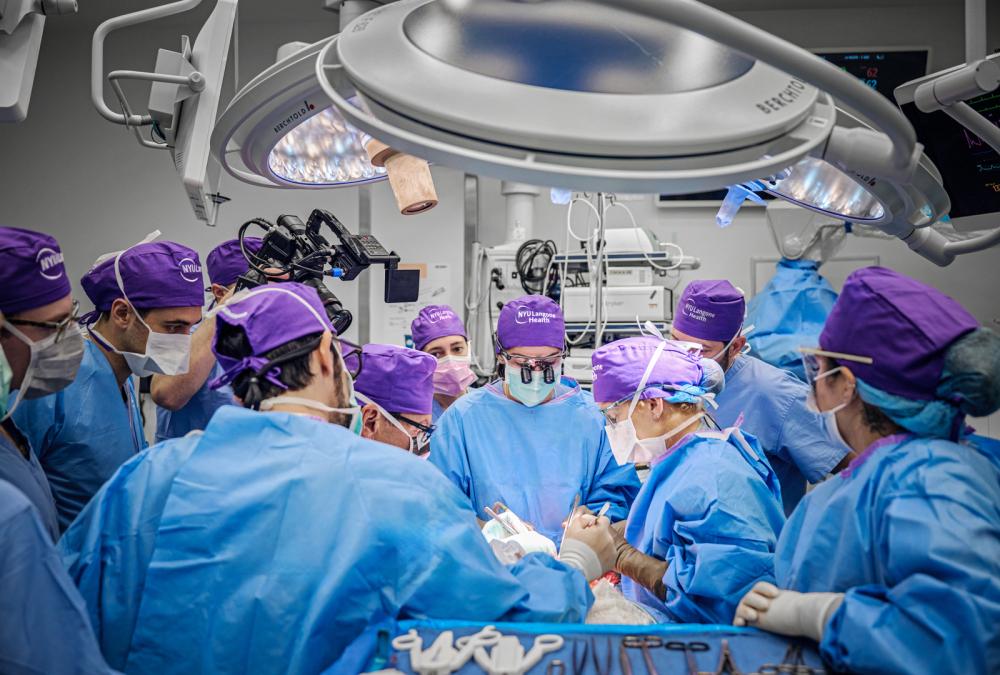 Dr. Eduardo D. Rodriguez and team during surgery in the operating room
