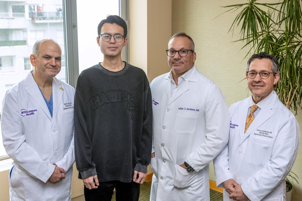 Patient with surgical team.