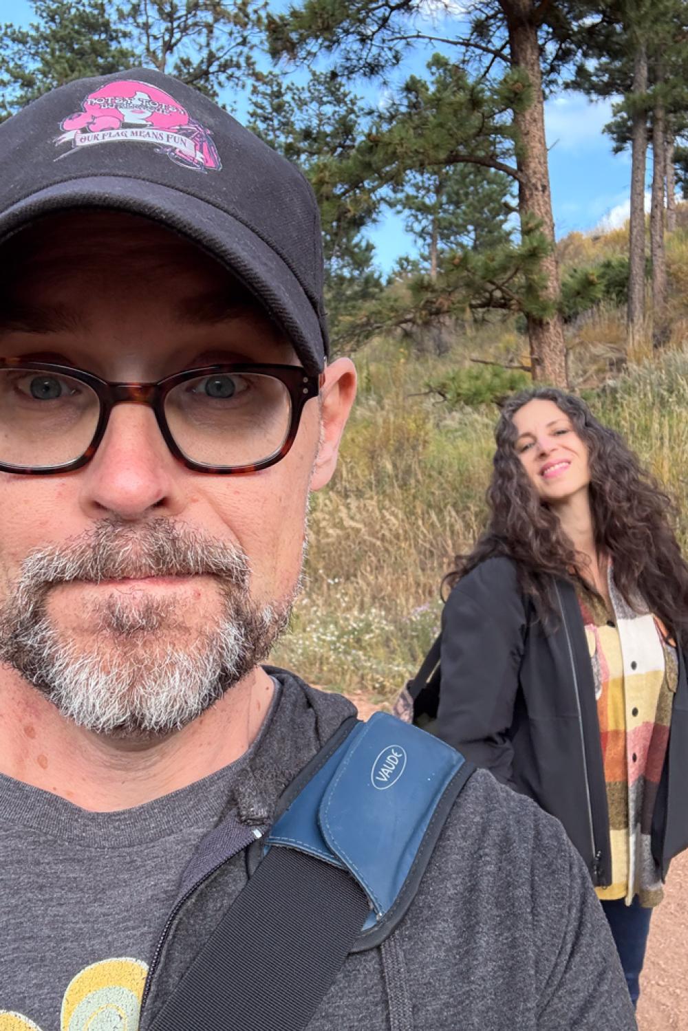 Lawrence and his wife, Cyndi, on a hike