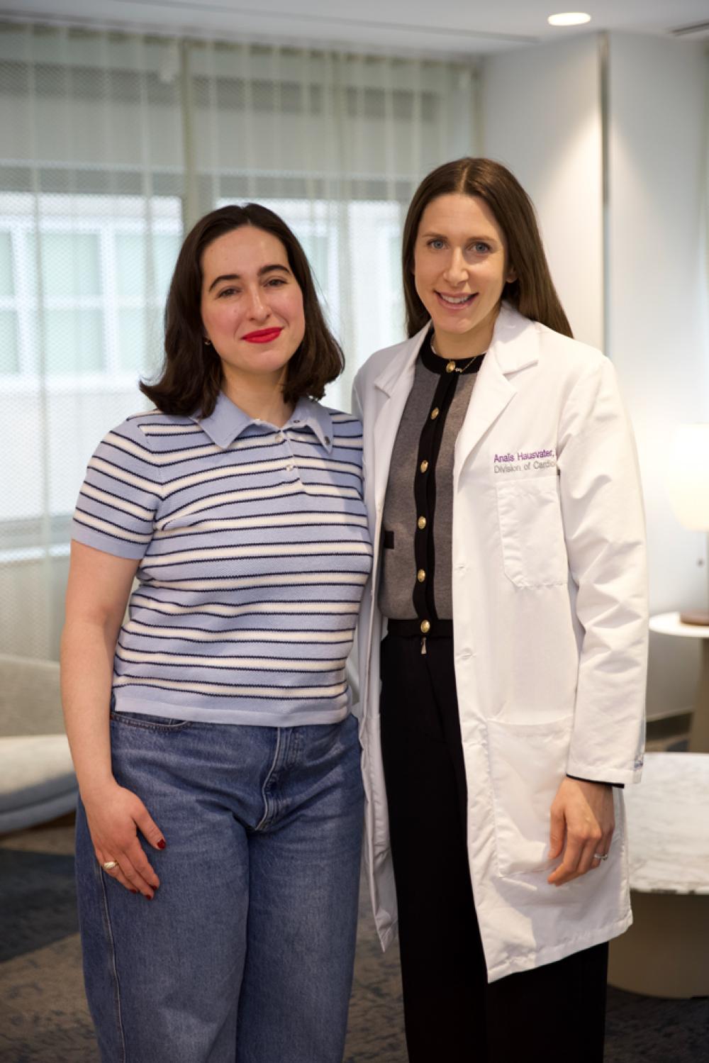 Luyba Caloras with her cardiologist, Dr. Anais Hausvater