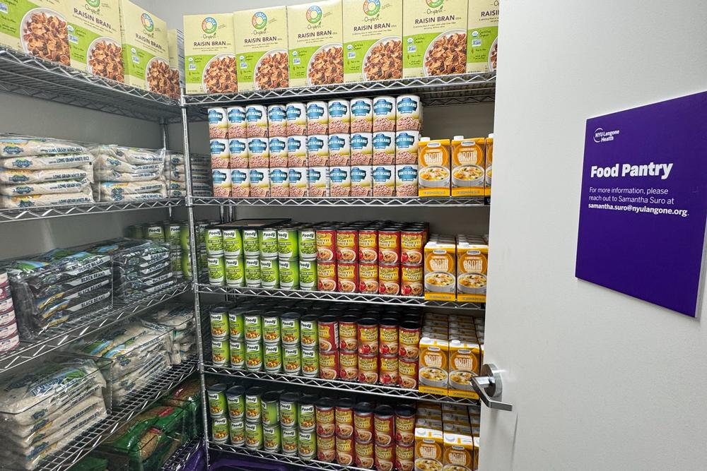 The food pantry at NYU Langone Hospital—Suffolk