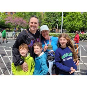 Tammy Fabish Shows Off Her New Jersey Marathon Medal with Her Husband and Three Children