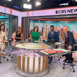 Bettina Celestin, Her Daughter Eloise, and Dr. Shirazian and Cast Members on the CBS Mornings Set