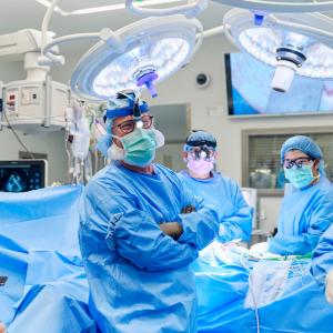 Dr. Robert Montgomery in the operating room